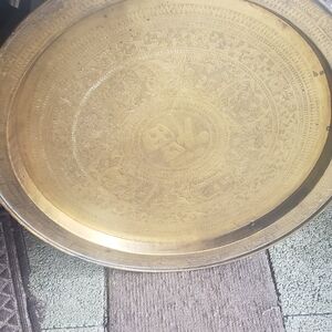 Intricately Designed Brass Tray